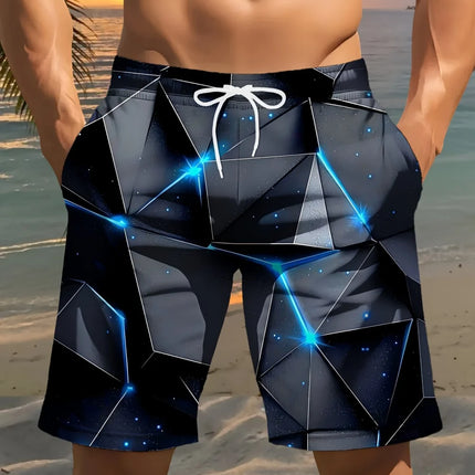 2026 New Fashion Summer Men's Shorts Personalized 3D Print Geometric Beach Style Streetwear Casual Hawaiian Vacation Y2k Shorts