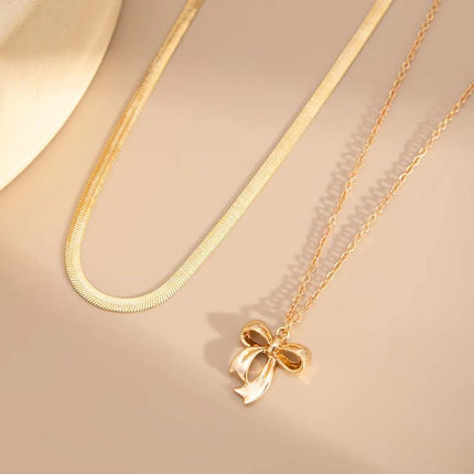 Sexy Bow Flat Snake Waist Chain for Women Simple Gold Color Metal Double Layered Belly Chain Summer Beach Jewelry Accessories