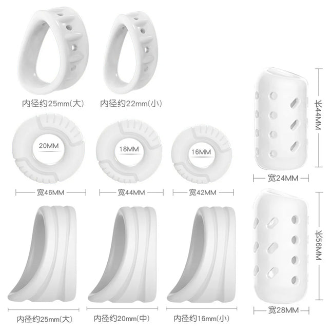 3PC/8/10PCS Penis Rings Foreskin Corrector Resistance Ring Delay Ejaculation Couple Cock Rings Adult Game Shop Sex Toys For Men