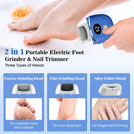 Electric Foot Grinder Dead Skin Remover Calluses Feet Scrubber Electric Foot File Dry Hard Dead Skin Exfoliating Foot Care