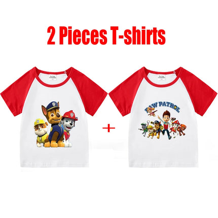 Child T-Shirt for Boys Girls Kids Shirts Baby Short Sleeve PAW Patrol Print T-Shirt Toddler Cotton Cartoon Tee Tops Clothing