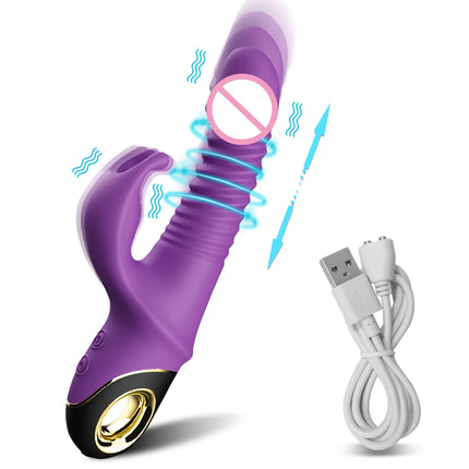 Thrusting Wiggle Rabbit Vibrator for Women Vagina G-Spot Vibrator Clitoris Stimulator Female Masturbation Sex Toy for Women