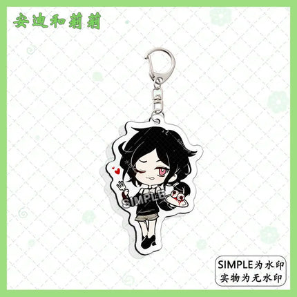 Game The Coffin of Andy and Leyley Cosplay Acrylic Keychain Women Man Cute Key Chain Key Ring Bag Charm Ornament Accessories