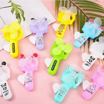 5Pcs New Mini Summer Hand Pressure Fan Portable Cartoon Birthday Gifts Fan Party Toys Gift Fan Kids Adult