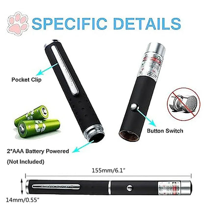 2-in-1 Mini LED Pointer Flashlight Pet Training Torch Scratching Toys for Pets and Cats Christmas Birthday Gifts No Battery
