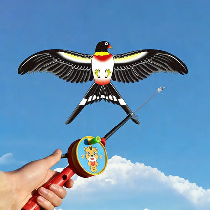 35cm Fishing Rod Kite Toys For Kids Vivid Butterfly Swallow Parrot Easy To Fly Goldfish Kites Garden Decor Ornament