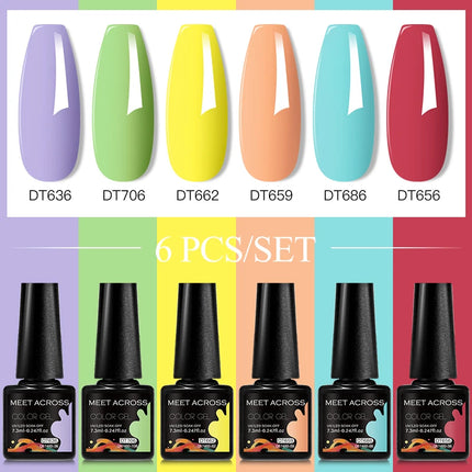 6pc Nail Gel Polish Set DIY Nail Art Semi Permanent UV LED Gel Kit For Nails Decoration Manicure Soak Off Painting Vernis Design