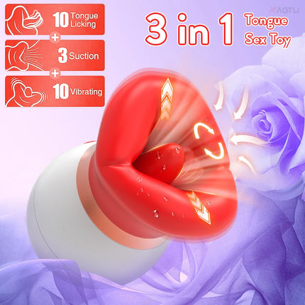 Sucking Vibrator for Women Tongue Licking Sucker Clit Clitoris Stimulator Female Oral Nipple Vacuum Vibrating Adults Sex Toys 18