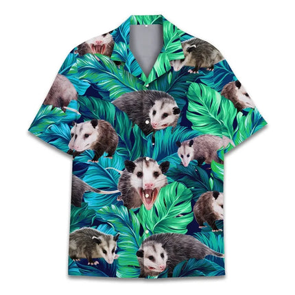 3D Print Funny Animal Hawaiian Shirts For Men Women Summer Short Sleeve Casual Relaxed-Fit Button Down Beach Shirt Mens Tshirt