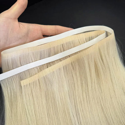 Invisible Genius Long Tape In Hair Extensions Double Weft One Piece Tape-In Real Human Hair Highlight Blonde Long Weft Wide Hair