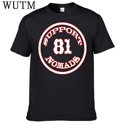 Support 81 Motorcycle Club T Shirt 100% Cotton Men Shirt