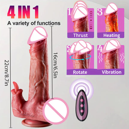 Realistic Dildo Vibrator Thrust Penis Tongue Licking Clitoris Double Penetration Anal Sex Machine Quick orgasm For Women Sex Toy