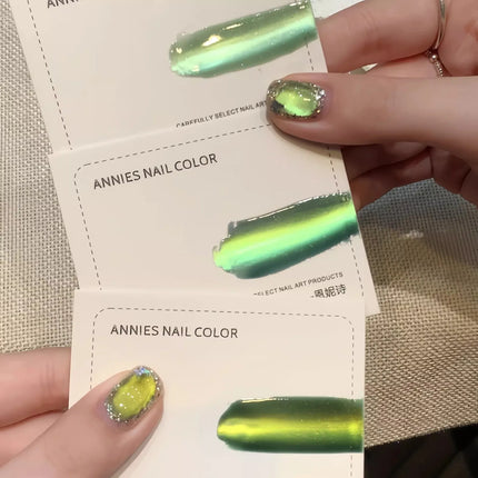 New Style Glass Bead Cat Eye Gel Nail Polish Green Blue Crystal Nail Polish Ice Transparents Gel Nail Polish Art Salon Supplies
