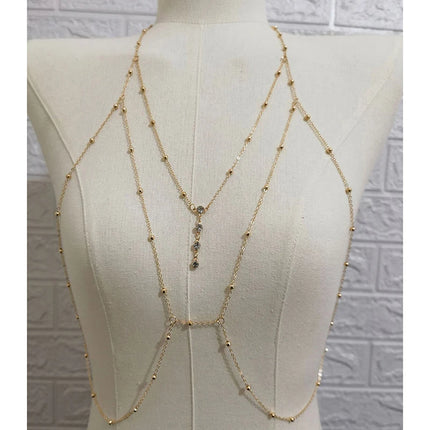 Metal Body Bust Chain Jewelry For Women Sexy Bikini Ladies Breast Crystal Breast Chain Necklace Decoration Summer Body Jewelry