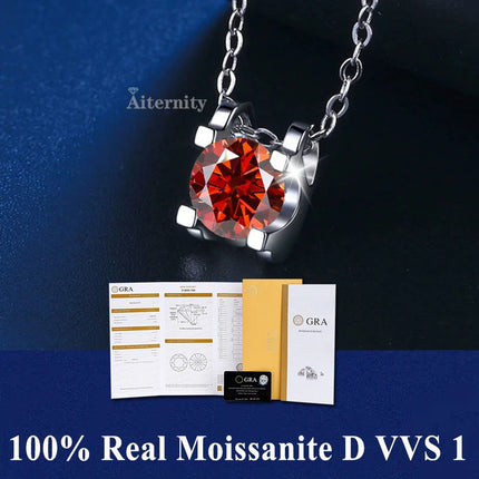 Classic 4 Prong Moissanite Pendant for Couple Men Women Wedding Jewelry Necklace D Color Lab Diamond Luxury Fine Jewelry