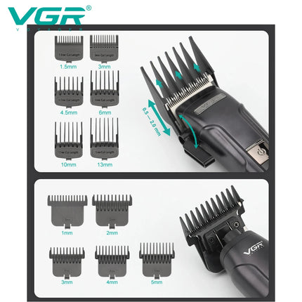 VGR 3-in-1 Hair Trimming Set Professional High end Electric Push Clipper Oil Head Carving Pusher LED Reciprocating Shaver V-694