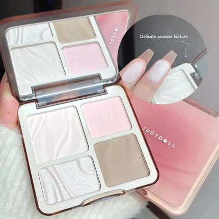 Judydoll Facial Highlighter Makeup Palette Matte Shadow Shimmer Nose Natural Long Lasting Contour Cosmetics Makeup