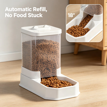 4L Large Capacity Automatic Cat Feeder & Waterer Set | Gravity Pet Food Dispenser for Cats & Dogs | BPA-Free & Non-Electric Safe