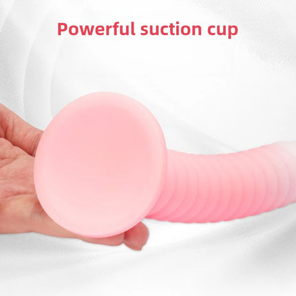 Gradient Pink Anal Plug Massager With Threaded Suction Cup Rear Multi-size Unisex Extra Long Anal Plug Adult Erotic Sex Toys