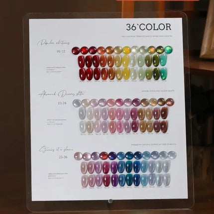 36-color/set Star River Cat Eye Gel Nail Polish 15ml Magnetic Gel Glass Beads Semi Permanent Soak Off UV Nail Gel For Nail Salon