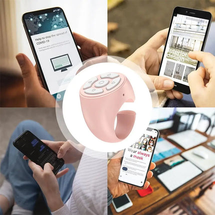 Wireless Finger Scroller with Ring Design, Fingertip Remote Control for Mobile Phones, Photo Clicker Function, Solves One-Handed