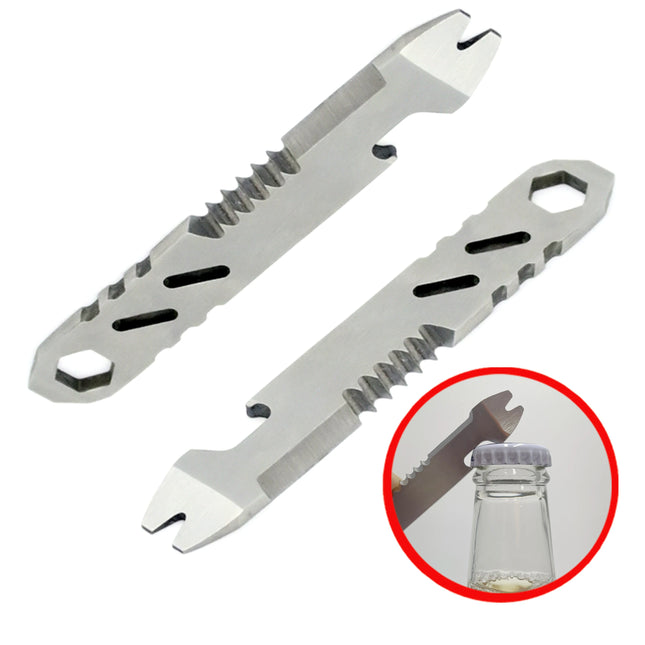 New Mini Stainless Steel Multifunctional Pry Bar, Mini EDC Hex Wrench, Bottle Opener, Portable Outdoor Bicycle Repair Tool
