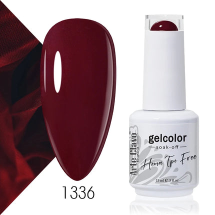 Arte Clavo Red Color Series Nail Polish UV Soak Off Varnish 15ml Manicure Nail Art Long-lasting Hema Tpo Free Gel Nail Polish