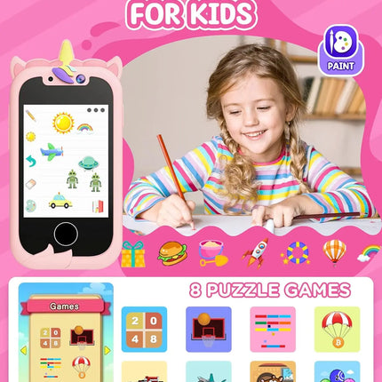 Kids Smart Phone Girls Toy: Christmas Birthday Gifts for Girls Age 3-10 - Working Real Play Cell Phone - Toddler Toy Learning Ph