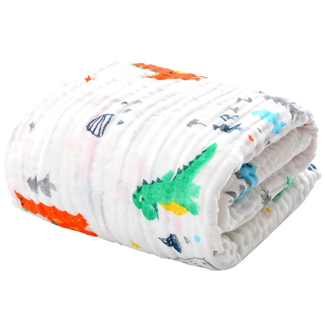 Baby Bath Towel Muslin Bathrobe for Newborn Infant Toddler Washcloth Wrap Boys Girls Kids Child Cartoon Gauze Cotton Blanket
