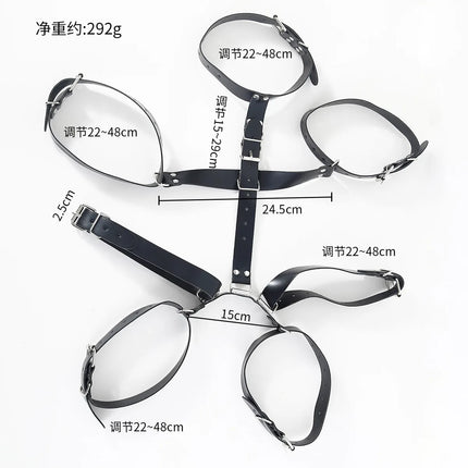 Armbinder Bdsm Slave Lingerie Leather Arm Behind Back Binder Handcuffs Straight Jacket Self Bondage Collar Sex Toys For Couples