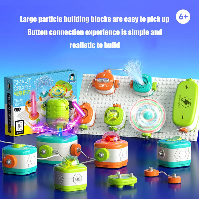 2025 New Children's Electronic Building Blocks Circuit Experiment Toy Puzzle Science Set - Birthday Gift for Boys Aged 6-10