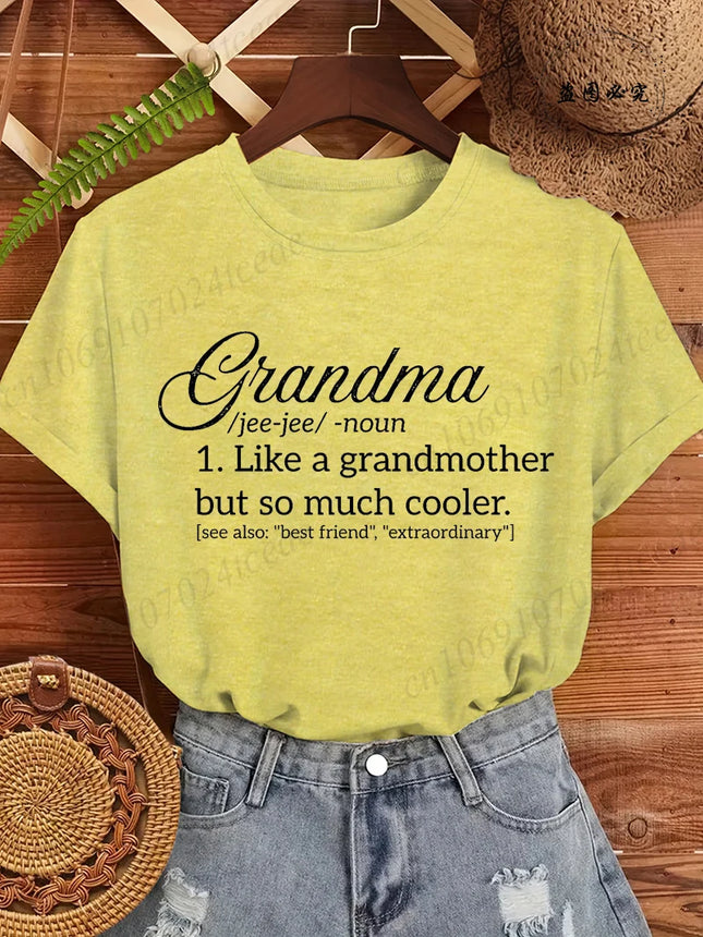 Grandma Code Print Female T-Shirts Clothing Fashion Personalized Mom Birthday Gifts Graphic Shirt Summer Harajuku Women T-Shirt