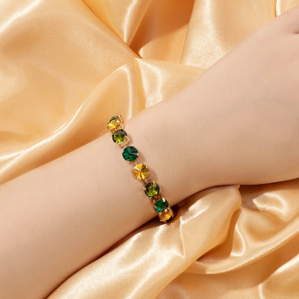 New Design Hot Deal Crystal Charms Bracelets For Women Claw Drill Set Colorful Crystal Bracelets Lobster Clasp  Link Chain