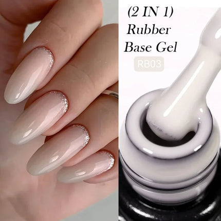 7ml Nude Pink Rubber Base Gel Nail Polish Foil Effect Semi Permanent Uv Gel Soak Off Self Leveling Gel Varnish Nail Art Base Gel
