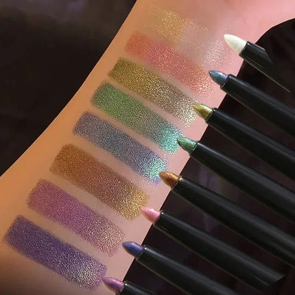 Chameleon Eyeliner Gel Pen Waterproof Shiny Chrome Eye Shadow Liner Pencil Glitter Pearl Green Gold Lying Silkworm Eyes Makeup