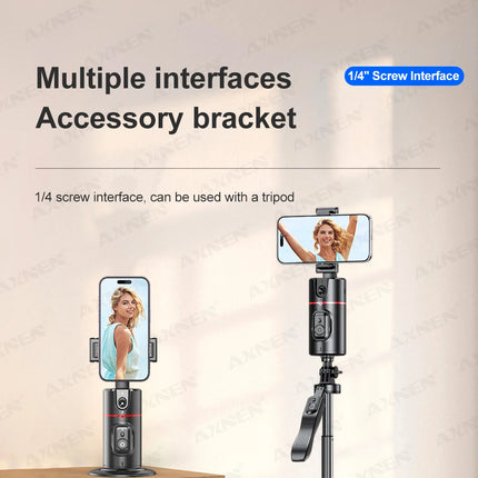 AXNEN P02 360 Rotation Follow-up Gimbal Stabilizer Monopod Desktop Tracking Gimbal with Remote for Phone Live Photography