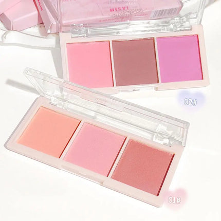 Natural 3 Colors Face Blush Powder Cheek  Cheek Tint Matte Cosmetics Blusher Face Up Make Brightens The appearance And The Color