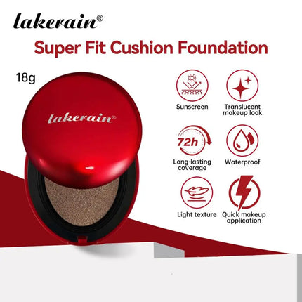 Lakerain Super Fit Air Cushion Liquid Foundation SPF40 PA++ High Concealer Long Lasting Korean Beauty Makeup Lightweight