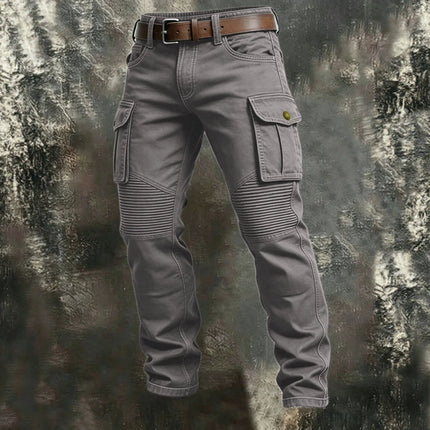 2026 New Large Pocket Loose Overalls Men's Outdoor Sports Jogging Tactical Pants Elastic Waist Pure Cotton Casual Work Pants