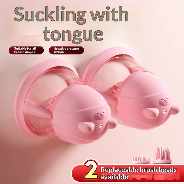 Negative Pressure Suction Nipple Stimulator Female Nipple Vibrator with Rotating Stimulation Smart Heating Nipple Vibrator