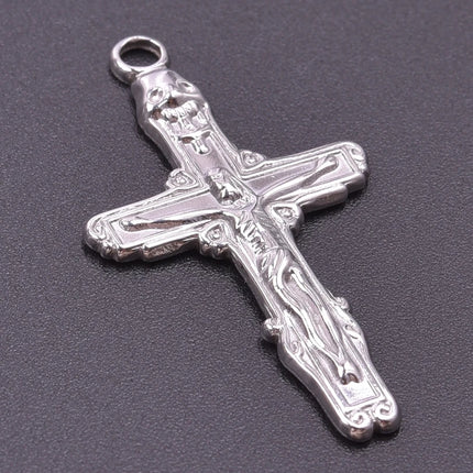 5pcs/Lot High Quality Stainless Steel Cross Pendants For Jewelry Making Supplies Metal Rose Lava Ankh Cross Charms DIY Materials