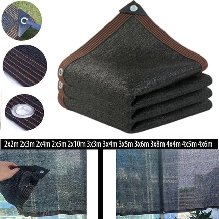 Anti UV Coffee Brown HDPE Sun Shade Sail Gazebo Sunblock Shade Cloth Sunshade Netting Terrace Balcony Screen Car Cover