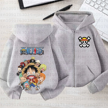 2026 One Piece Anime Hoodie Zipper Hoodie Men Women Luffy Print Graphic Streetwear Casual Pullover Long Sleeve Tops Autumn