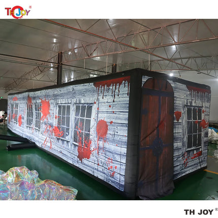 New Design Black Fun Maze Game Large Inflatable Halloween Haunted House Inflatable Haunted Labyrinth Maze for Outdoor Play