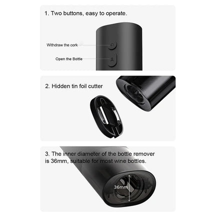 Mijia Electric Wine Bottle Opener Dry Battery Automatic Red Wine Bottle Cap Openers Kitchen Accessories Gadgets
