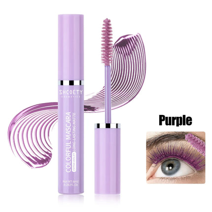 Wine Red Color Mascara Curl Thick Fiber Eyelash Extension Waterproof Non-smudding Blue Green Pink Black Eyes Lengthening Makeup