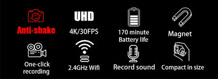 4K Anti shake Action Camera EIS Waterproof POV Small WIFI Cam Vlog Sport Bike Motorcycle Video Recorder Moto Telecamera Body Cam