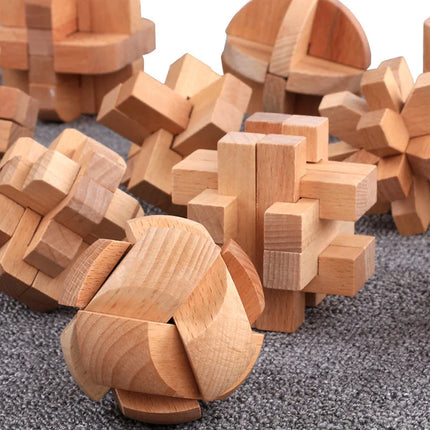 Wooden Luban Lock Unlock Interlocking Puzzle Rompecabezas IQ Test Brain Teaser Game For Adults And Kids Educational Toys