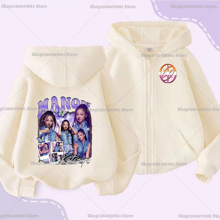 Katseye Children Cardigan Coat Girls Baby Sweet Hooded Zipper Jacket Fashion Kid Sweatshirt Cute Clothes Top Anime Birthday Gift