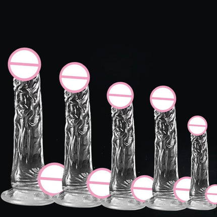 Realistic Wearable Strap On Clear Dildo Masturbator Strong Suction Cup G-spot Adult Sex Toy Suitable for Female and Male Couples